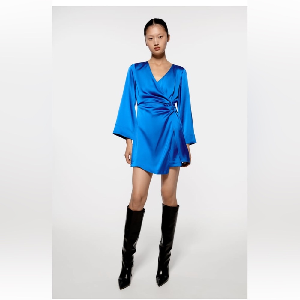 NWT ZARA - satin effect wrap dress